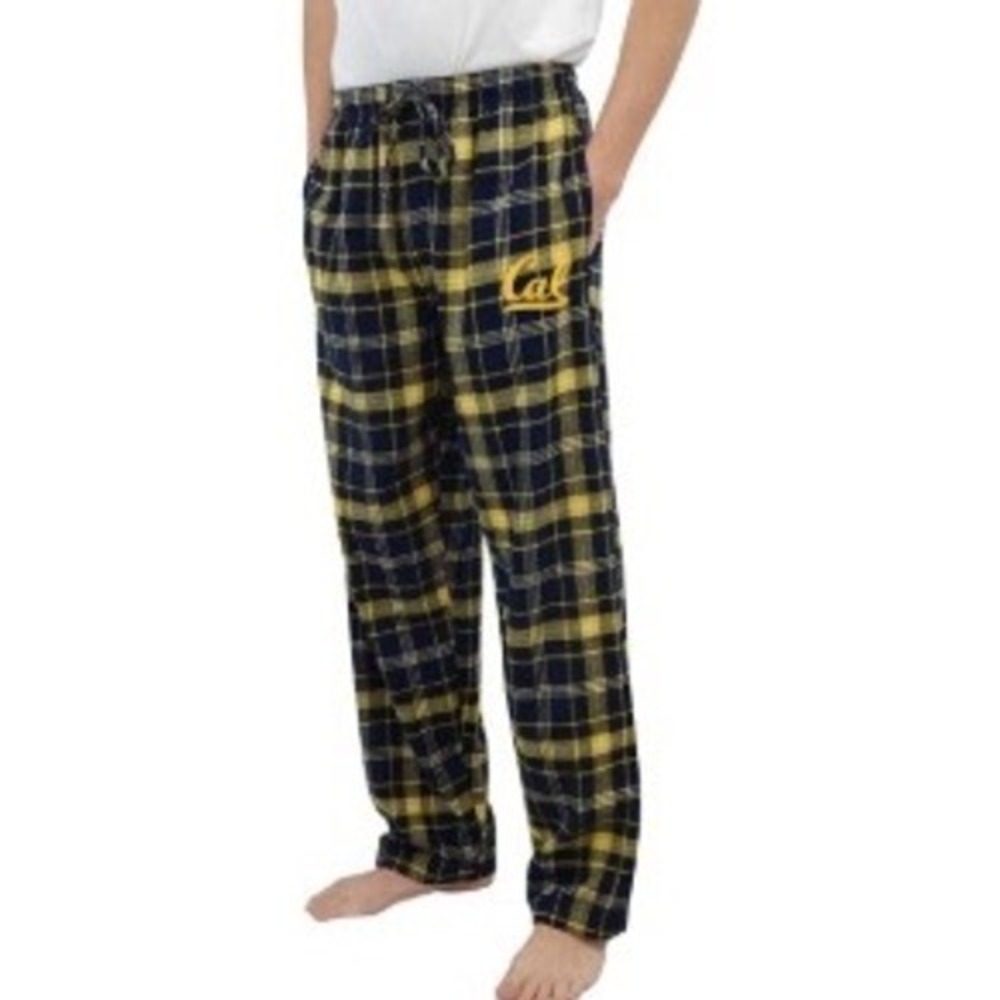 Boxercraft Cal Berkeley Plaid Flannel Pajama‎ Pants Blue Gold Size Small